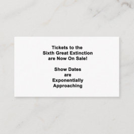 Cartão De Informações The Sixth Great Extinction Enclosure Card