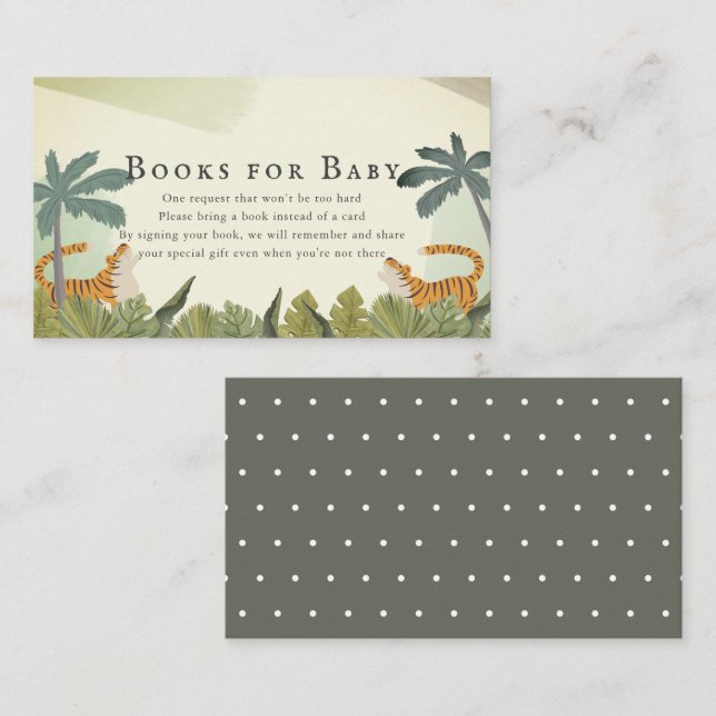 Cartão De Informações Tiger Jungle Safari - Pedido de Livro de Chás de f (Frente/Verso)