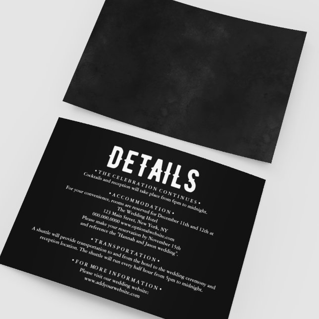 Cartão De Informações Til Death Nos Parte De Bons Casamentos Góticos (Til Death Do Us Part Gothic Wedding Deatils Enclosure Card
)