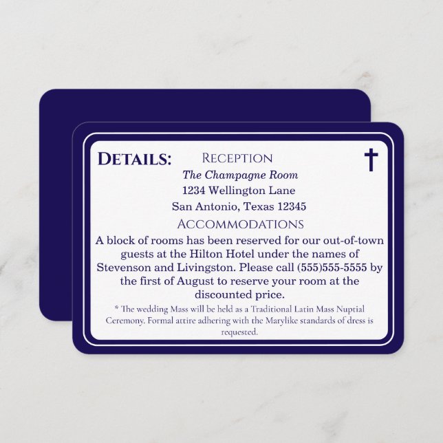 Cartão De Informações Timeless Catholic Monogrammed Enclosure Card (Frente/Verso)