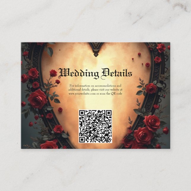 Cartão De Informações Timeless Love –Victorian Gothic Wedding Collection (Frente)