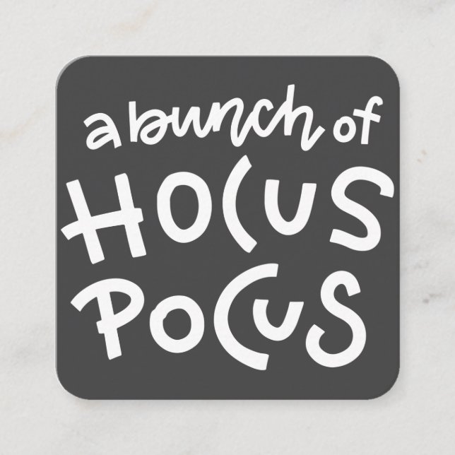 Cartão De Informações Tipografia Cura Moderna Hocus Pocus Halloween (Frente)