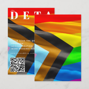 Cartão De Informações Tipografia da Bandeira do Orgulho Código QR Casame