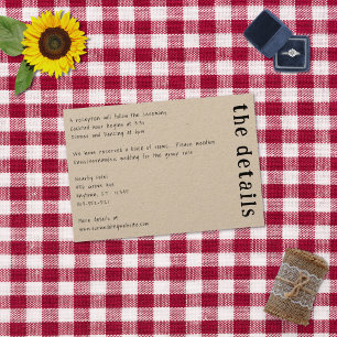 Cartão De Informações Tipografia Manuscrita Casual Kraft