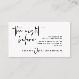 Cartão De Informações Tíquete de Bebida, Bebida Adulta, Festa de casamen