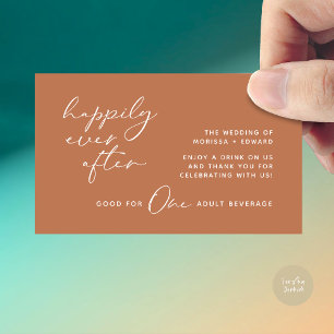 Cartão De Informações Tíquete De Bebida, Bebida Adulta, Festa de casamen