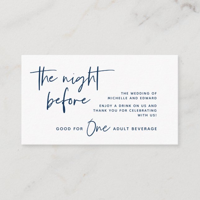 Cartão De Informações Tíquete De Bebida, Bebida Adulta, Invólucro Azul M (Frente)