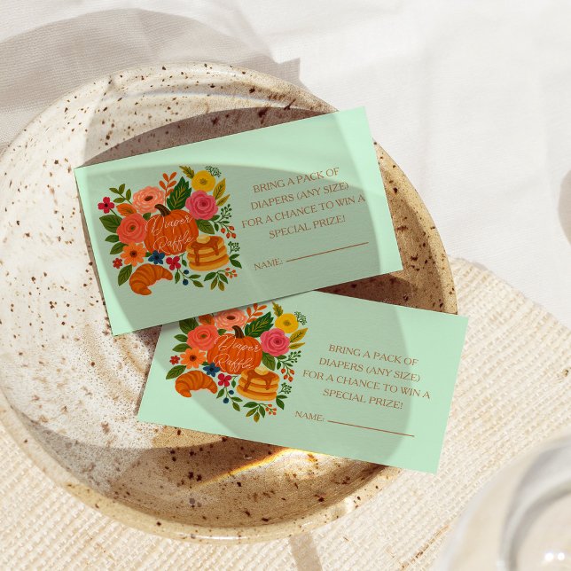 Cartão De Informações Tíquete de Fralda de Bompkin de Mint (Criador carregado)