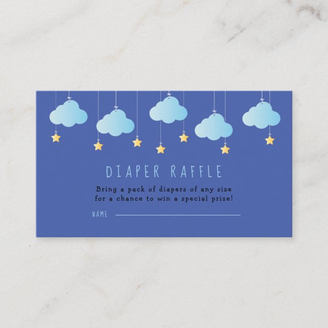 Cartão De Informações Tíquete de Fralda de Estrelinha Brilhante (Frente)