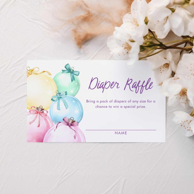 Cartão De Informações Tíquete de Fralda de inverno Raffle (Colorful Christmas Diaper Raffle Ticket)