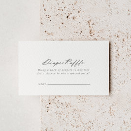 Cartão De Informações Tíquete de Fralda de Prata de Caligrafia Chic