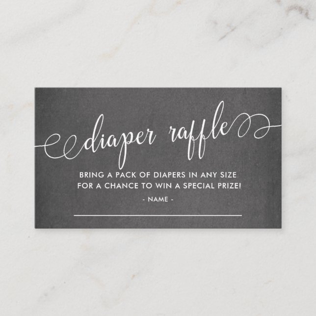 Cartão De Informações Tíquete de Fralda de quadro chanfrado Raffle (Frente)