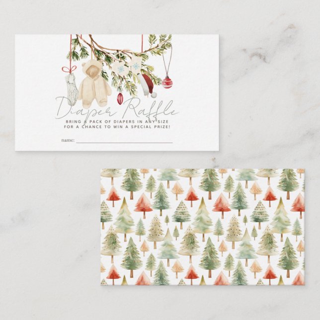 Cartão De Informações Tíquete de Fralda de roupa de bebê de Natal (Frente/Verso)