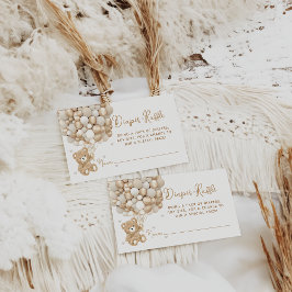 Cartão De Informações Tíquete de Fralda do Balão do Urso de Teddy