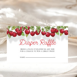 Cartão De Informações Tíquete de Fralda Vermelha no Topo da Chá de frald