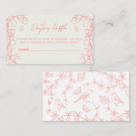 Cartão De Informações Tíquete de Raffle, cor-de-rosa, de Fralda rosa-ros