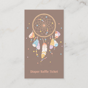 Cartão De Informações Tíquete de Raffle da Fralda de Nova Chá de Dreamca
