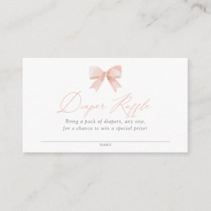 Cartão De Informações Tíquete de Raffle da Fralda do Chá de fraldas rosa