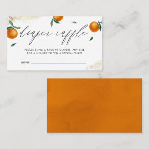 Cartão De Informações Tíquete de Raffle - Fralda - Letra Laranja Pequena