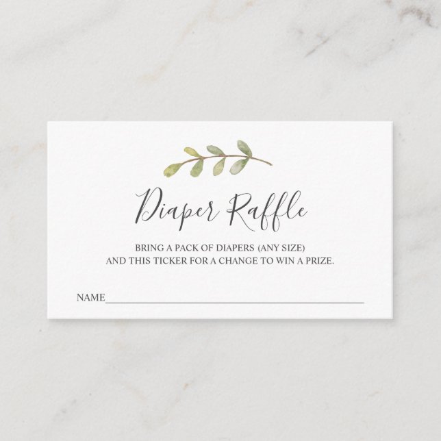 Cartão De Informações Tíquete de Raffle fralda para Chá de fraldas (Frente)