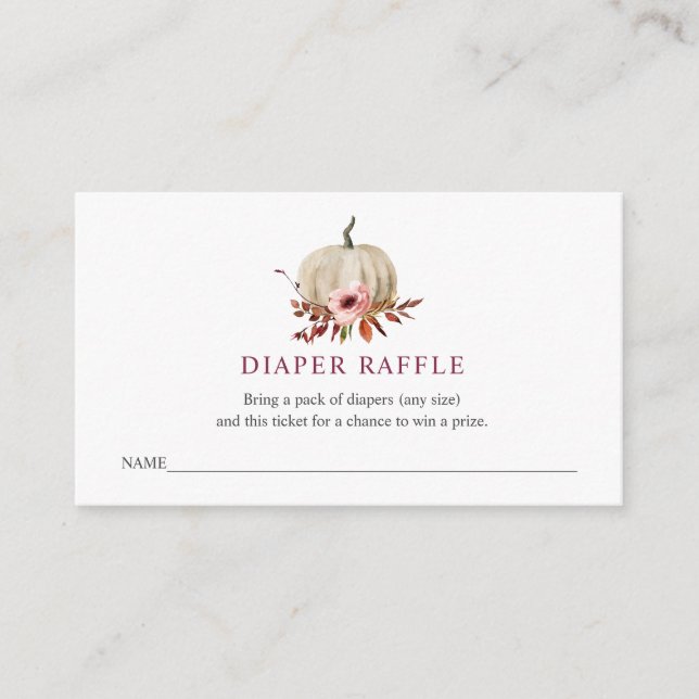 Cartão De Informações Tíquete de Raffle fralda para Chá de fraldas (Frente)