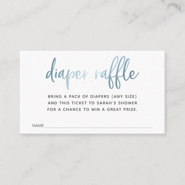 Cartão De Informações Tíquete de Raffle fralda para Chá de fraldas (Frente)