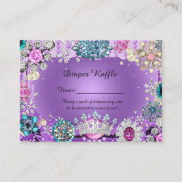 Cartão De Informações Tíquetes da Fralda Princesa Raffle, purpl
