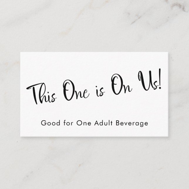 Cartão De Informações Tíquetes de bebida brancos pretos e brancos Inseri (Frente)