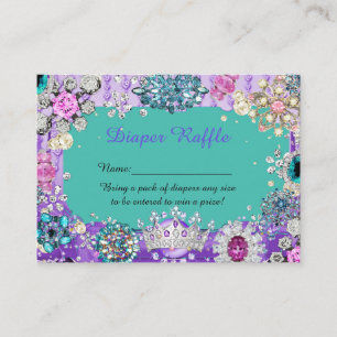 Cartão De Informações Tíquetes de Fralda da Princesa Raffle, joias