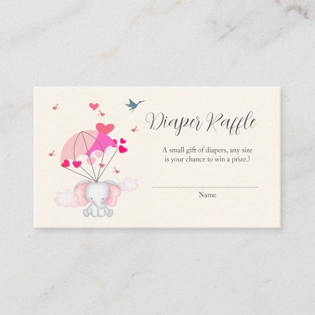 Cartão De Informações Tíquetes de Fralda de bebê Nelly Chá de fraldas (Frente)