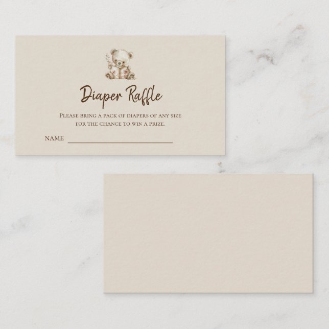 Cartão De Informações Tíquetes de Fralda de Urso do Boho Storybook (Frente/Verso)