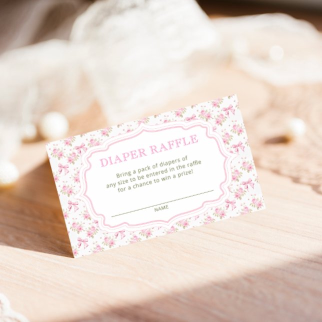 Cartão De Informações Tíquetes de Fralda rosa-Chá de fraldas-oliva-oliva (Criador carregado)