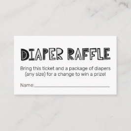 Cartão De Informações Tíquetes de Raffle de Fralda-branca