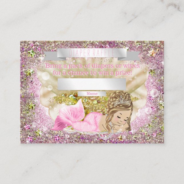 Cartão De Informações Tíquetes de Raffle de Fralda de Sereia (Frente)