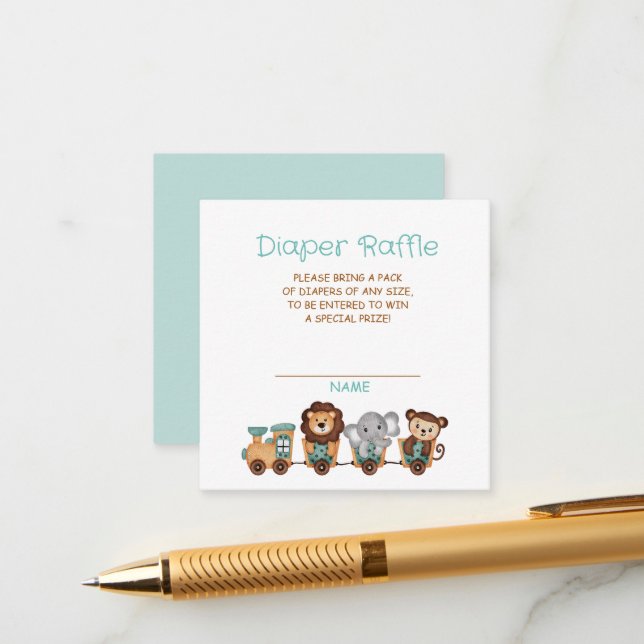 Cartão De Informações TODO O BORDO DO trem Fiesta Fralda Raffle (Frente/Verso In Situ)