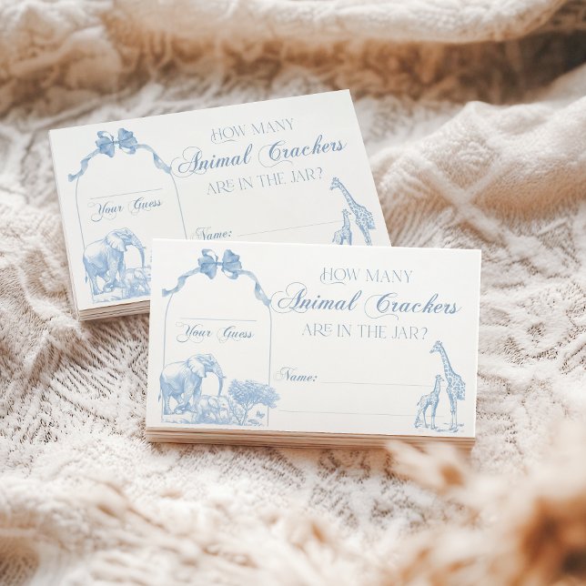 Cartão De Informações Todos os Chás Azul Safari Animal Baby Boy (Criador carregado)