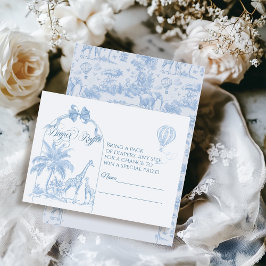 Cartão De Informações Todos os Chás Azul Safari Animal Baby Boy