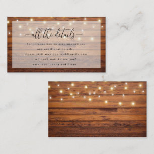 Cartão De Informações Todos Os Detalhes Rustic Wedding Enclosure Card