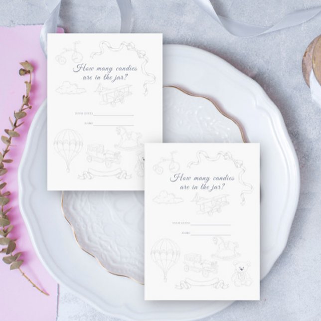 Cartão De Informações Toile De Jouy - Guess how many candies (Criador carregado)