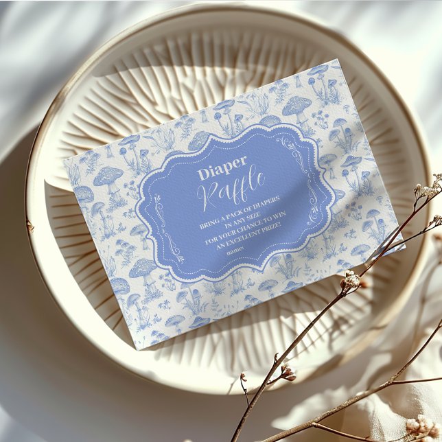 Cartão De Informações Toile De Jouy Mushroom Woodland Diapper Raffle (Criador carregado)