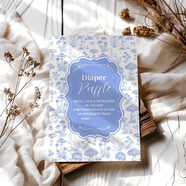 Cartão De Informações Toile De Jouy Mushroom Woodland Diapper Raffle (Criador carregado)
