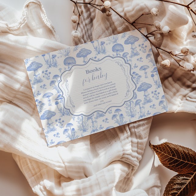Cartão De Informações Toile De Jouy Mushroom Woodland Livros para Bebê (Criador carregado)