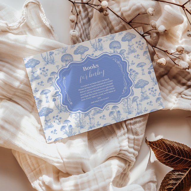 Cartão De Informações Toile De Jouy Mushroom Woodland Livros para Bebê (Criador carregado)
