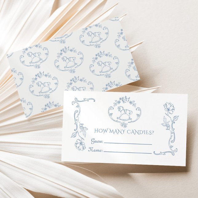 Cartão De Informações Toile de jouy Rocking cavalo Quantas doces (Criador carregado)