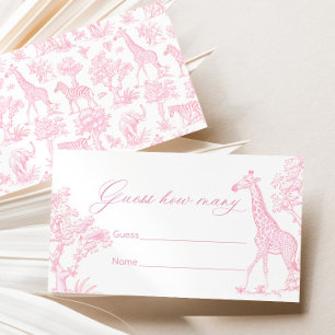 Cartão De Informações Toile de jouy Safari Quantos doces jogos