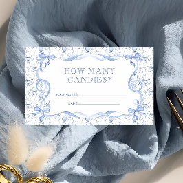 Cartão De Informações Toile De Jouy Teddy Bear Adivinha Quantas Canções