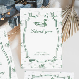 Cartão De Informações Toile Mallard Duck Gender Neutral Baby Shower