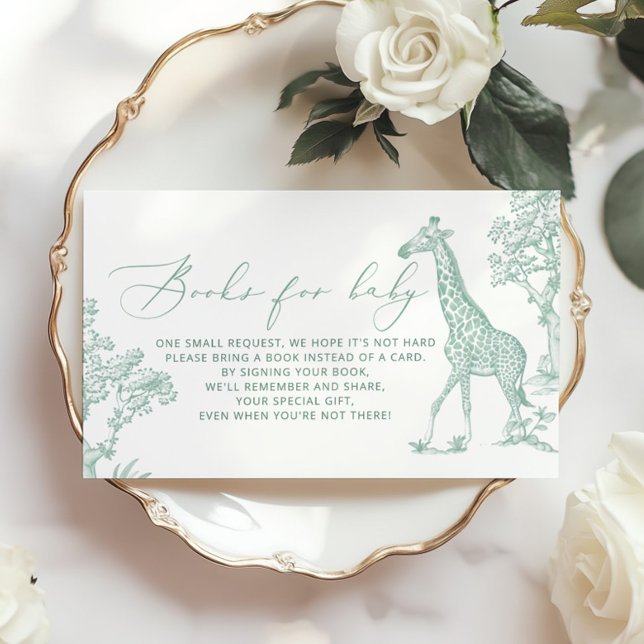 Cartão De Informações Toile Sage Whimsical Safari Books para bilhete de  (Criador carregado)