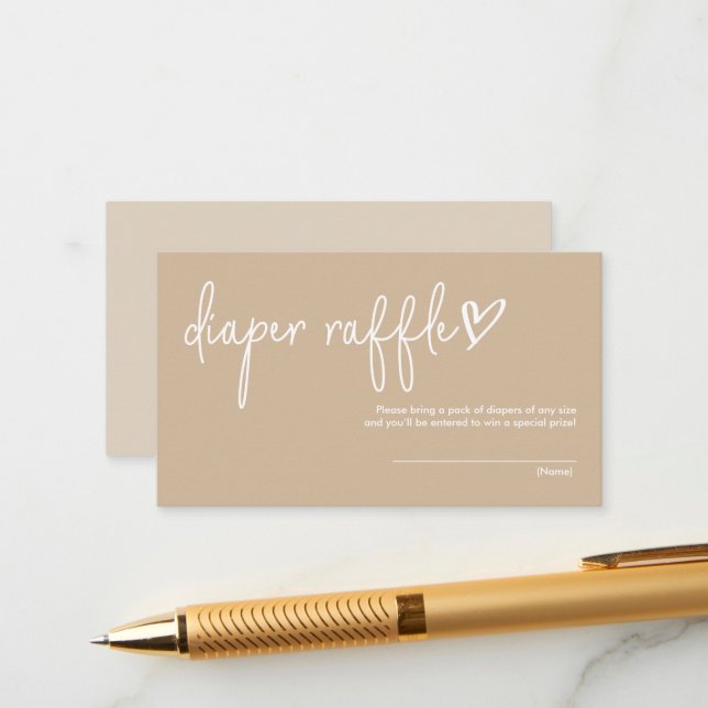 Cartão De Informações Toques silenciosos - Fralda mínima do Chá de frald (Frente/Verso In Situ)