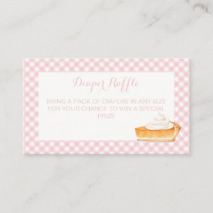 Cartão De Informações Torta de abóbora Cutie Pie xadrez rosa Baby Shower